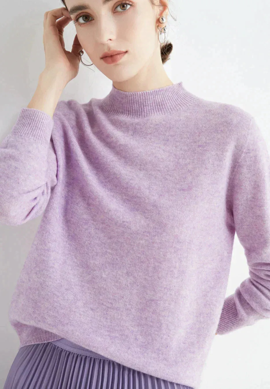 Cashmere High Neck Jumper for Women - Soft Cashmere Knit Sweater