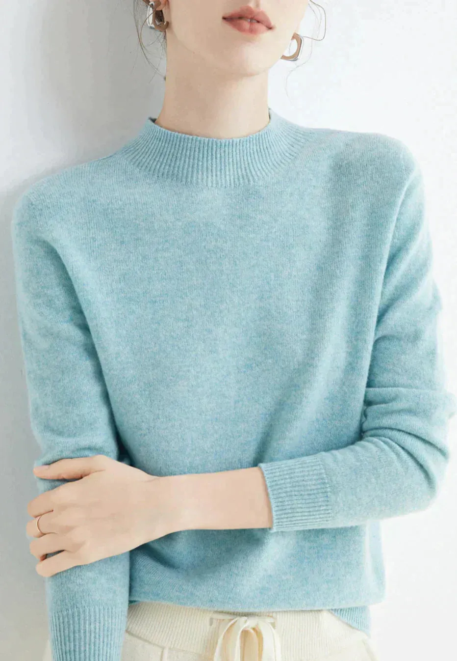 Cashmere High Neck Jumper for Women - Soft Cashmere Knit Sweater