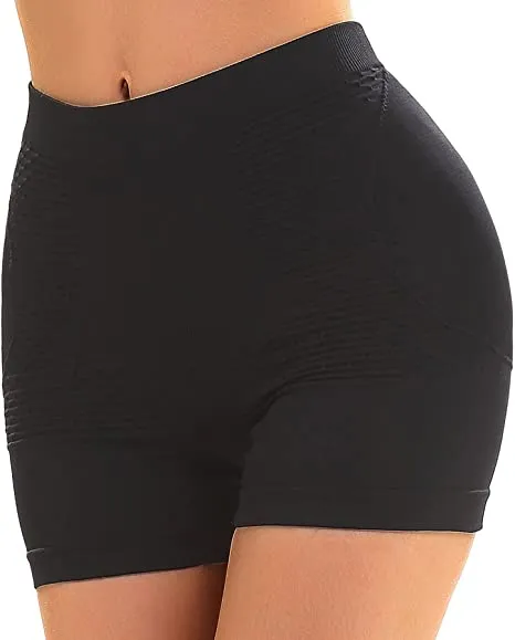 CeesyJuly Womens Padded Shapewear Hip Enhancer Butt Lifter Waist Trainer Control Boyshorts, Black - Size S/M