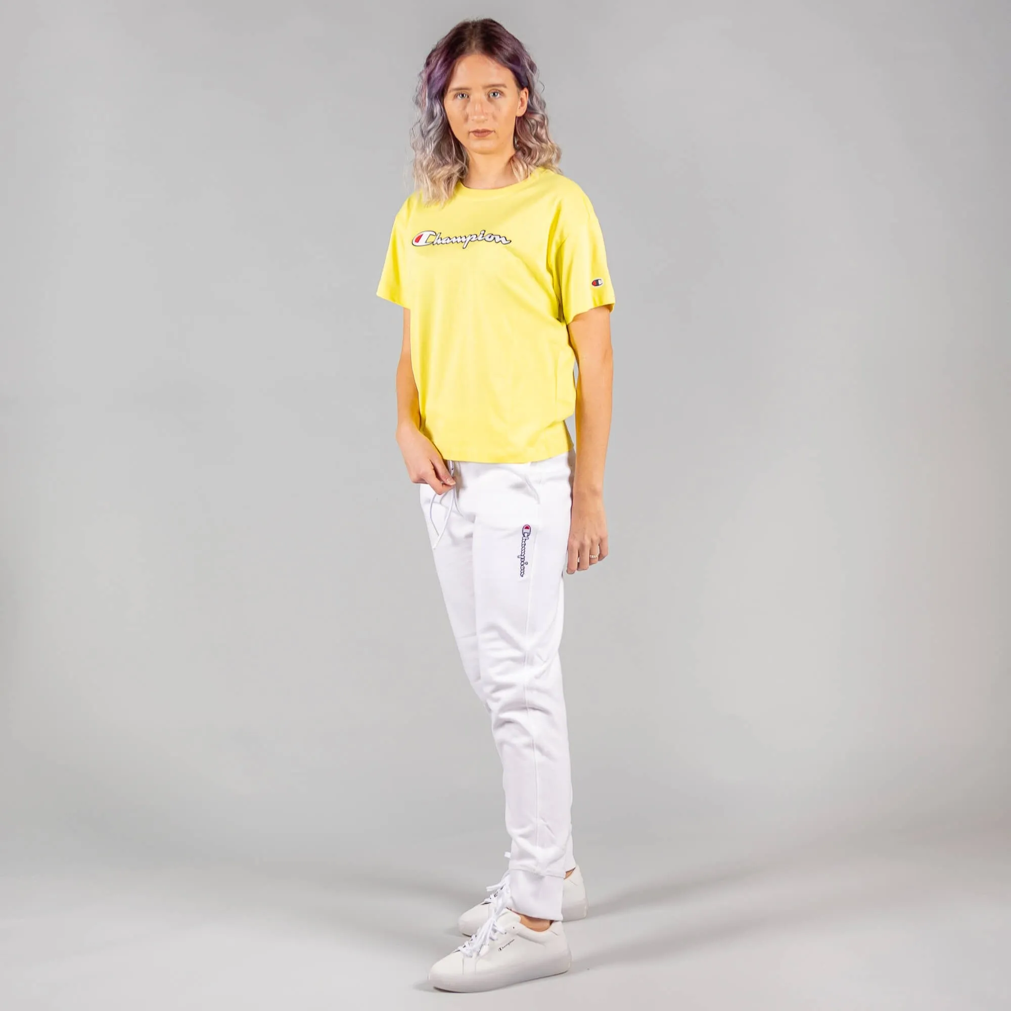 Champion Rib Cuff Pants White