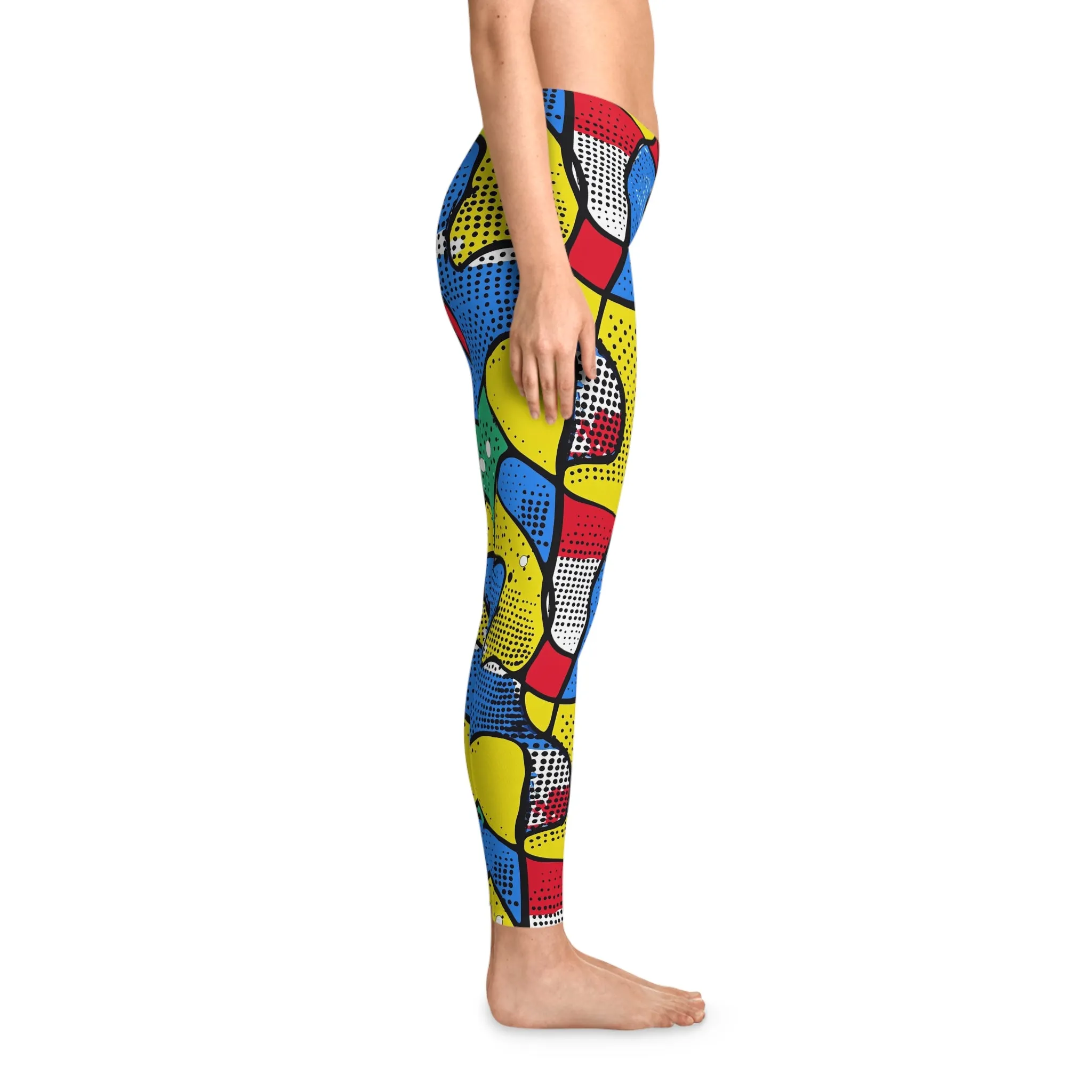Chaos Collage Stretchy Leggings for Active Lifestyle & Everyday Comfort