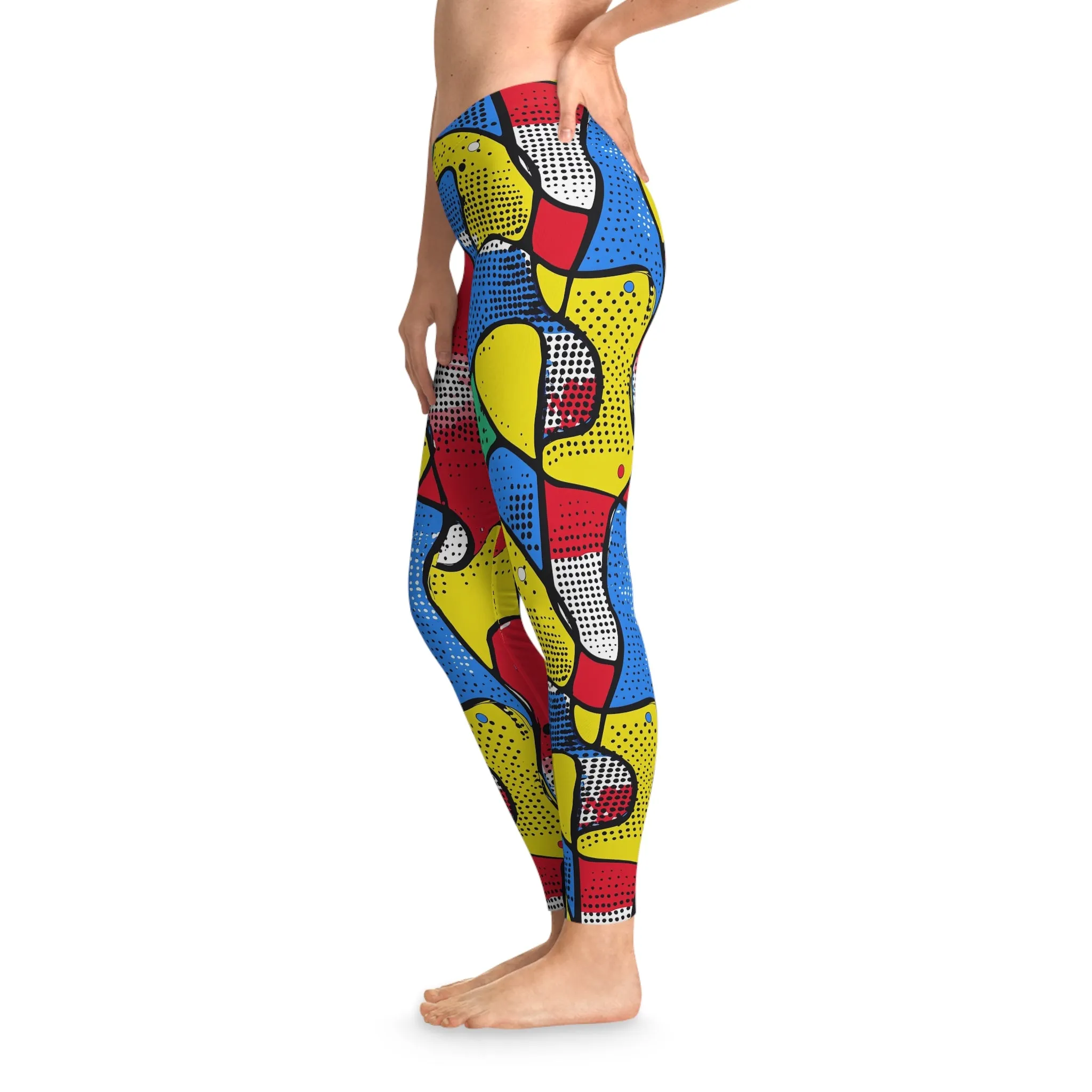 Chaos Collage Stretchy Leggings for Active Lifestyle & Everyday Comfort