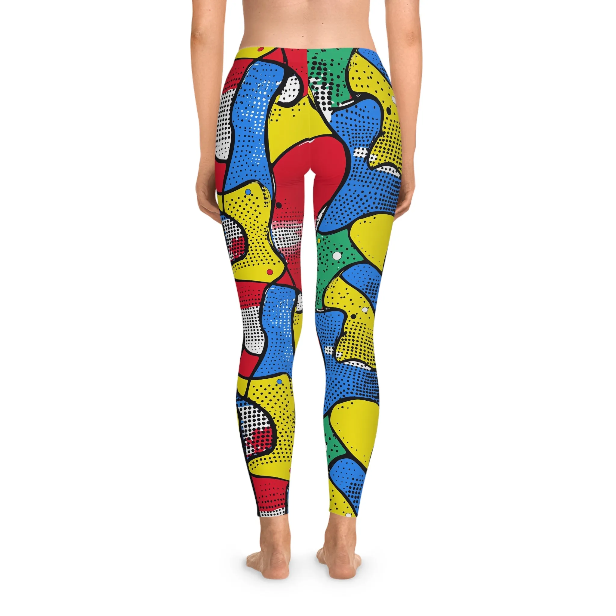 Chaos Collage Stretchy Leggings for Active Lifestyle & Everyday Comfort