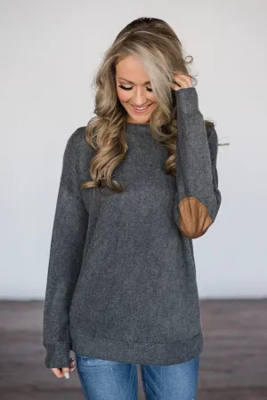 Charcoal Elbow Patch Sweater