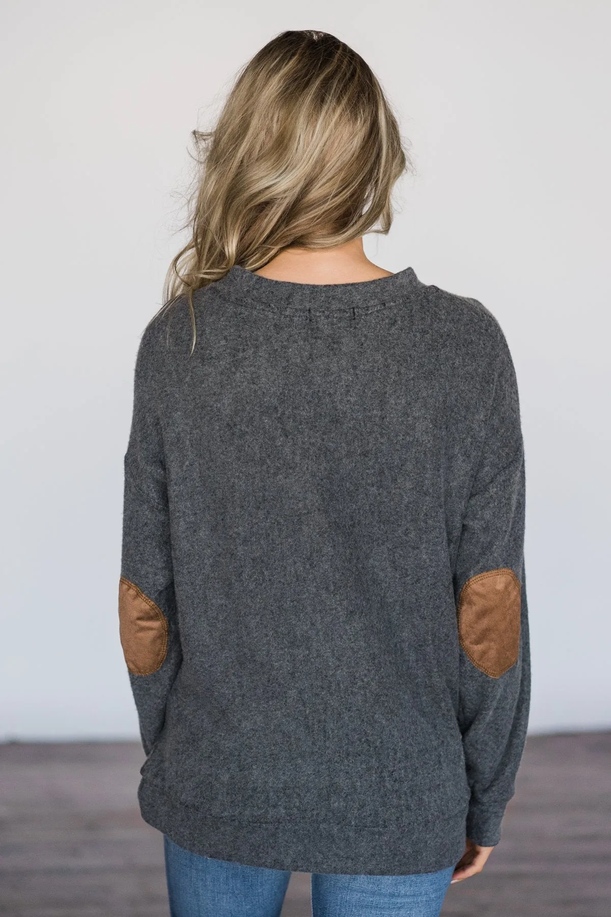 Charcoal Elbow Patch Sweater