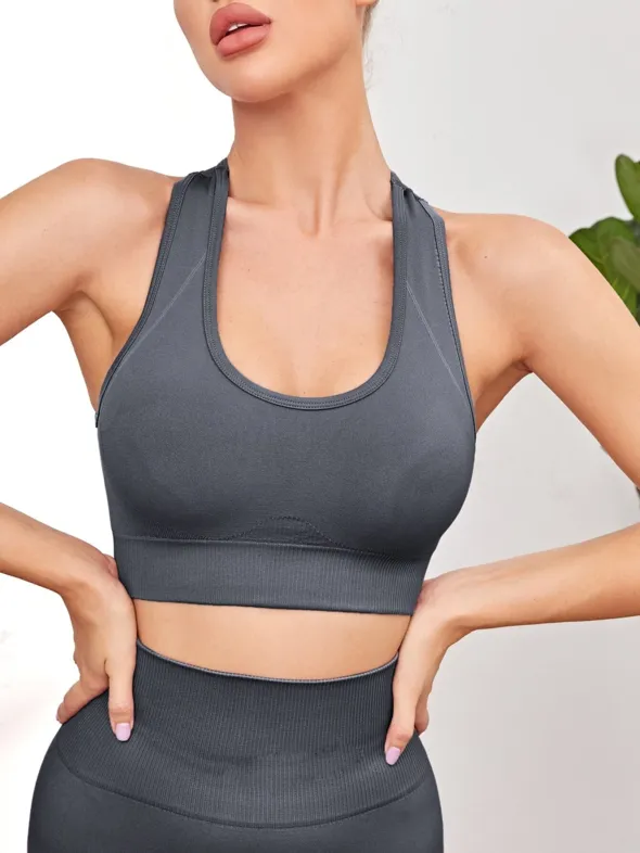 Chaturanga Bra and Legging Set - Dark Gray