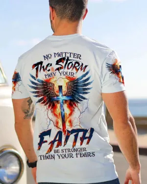 Christianartbag 3D T-Shirt For Men, No Matter The Storm Men's All Over Print Shirt, Christian T-Shirt, Christian 3D T-Shirt, Unisex T-Shirt.