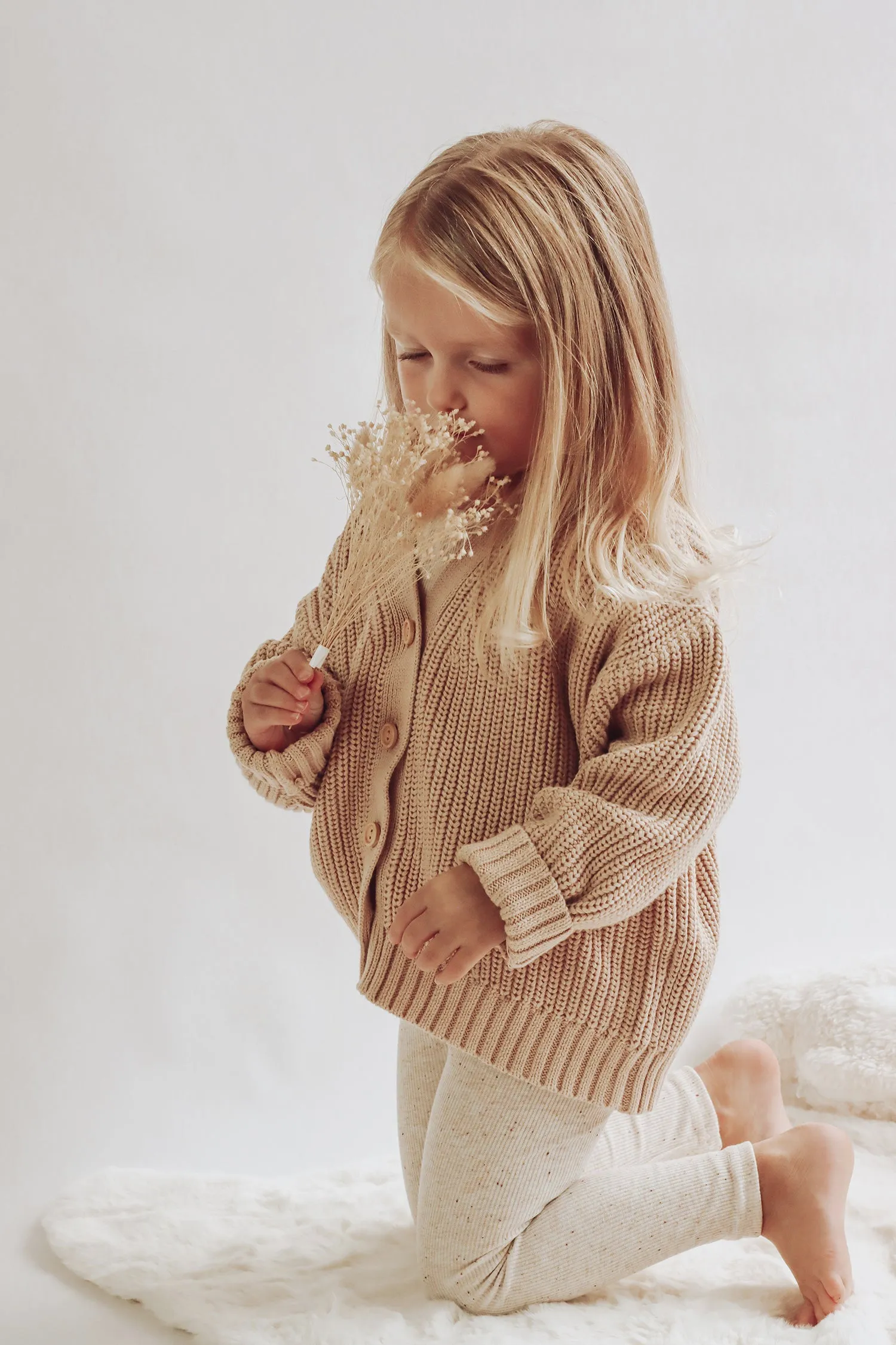 Chunky Knit Cardigan | Nougat