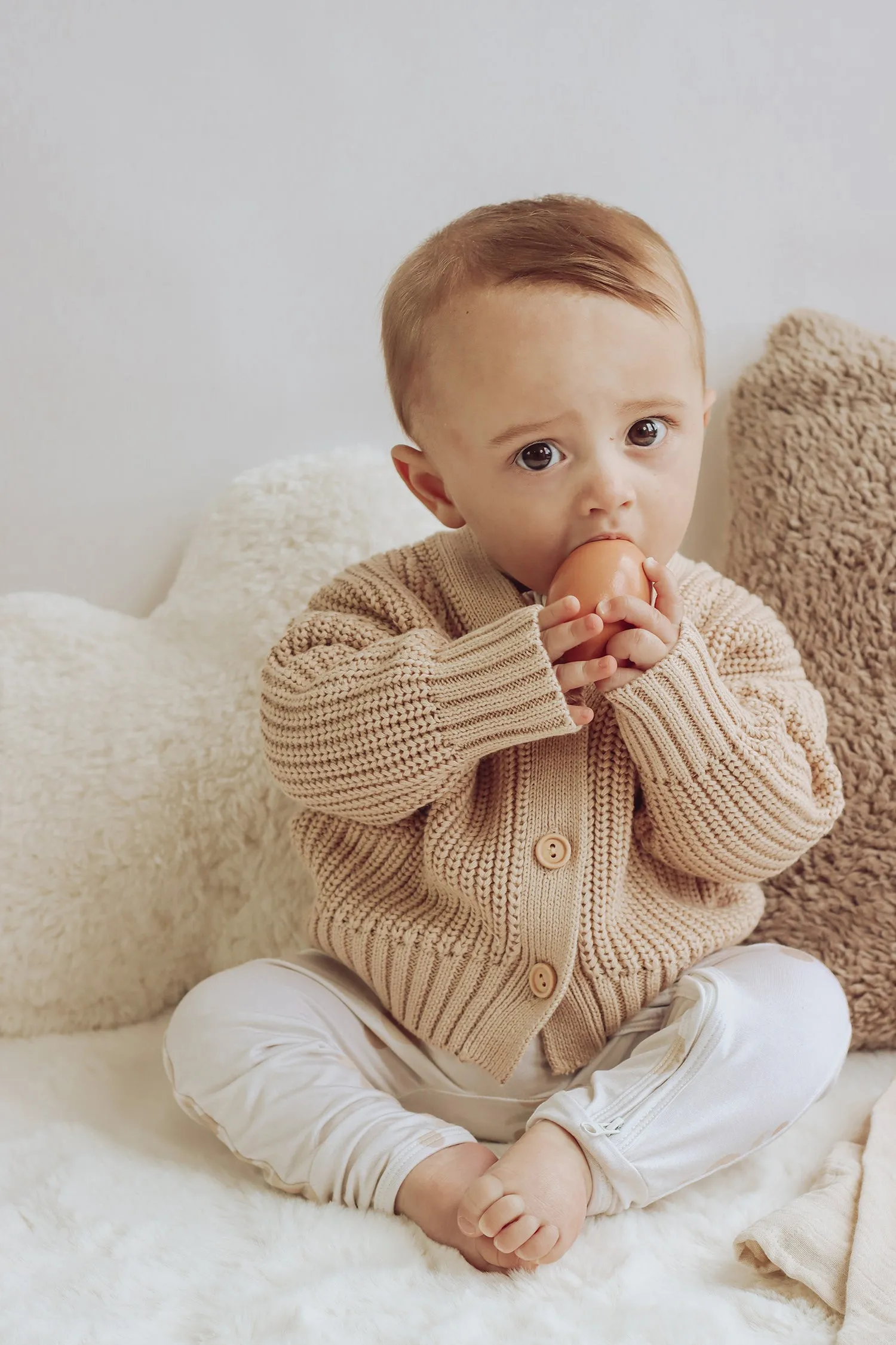 Chunky Knit Cardigan | Nougat