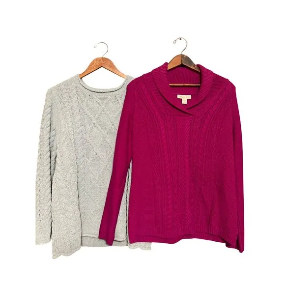 Coldwater Creek 2 Sweaters Bundle M &amp; L