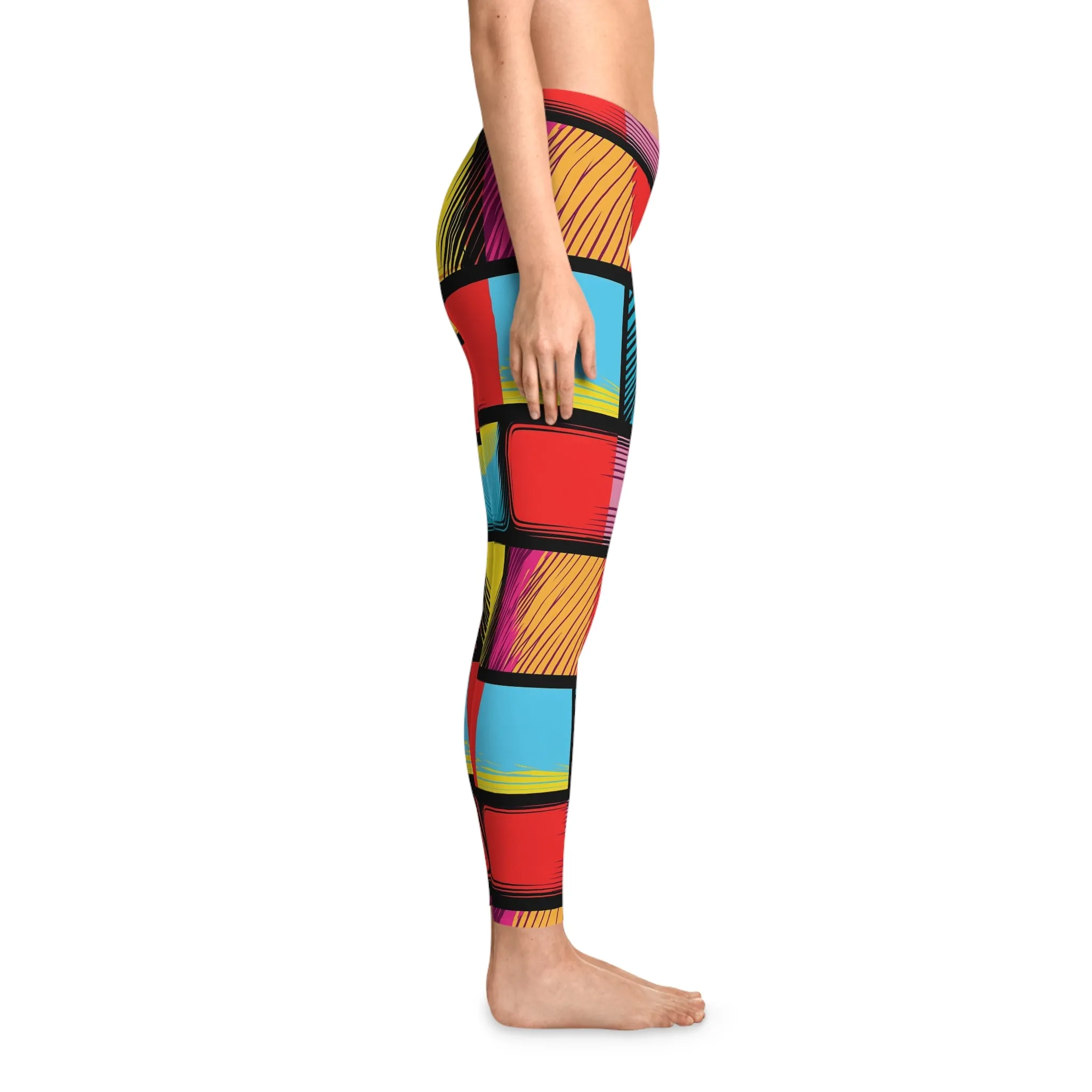 Color Clash Stretchy Leggings for Active Lifestyle & Everyday Comfort