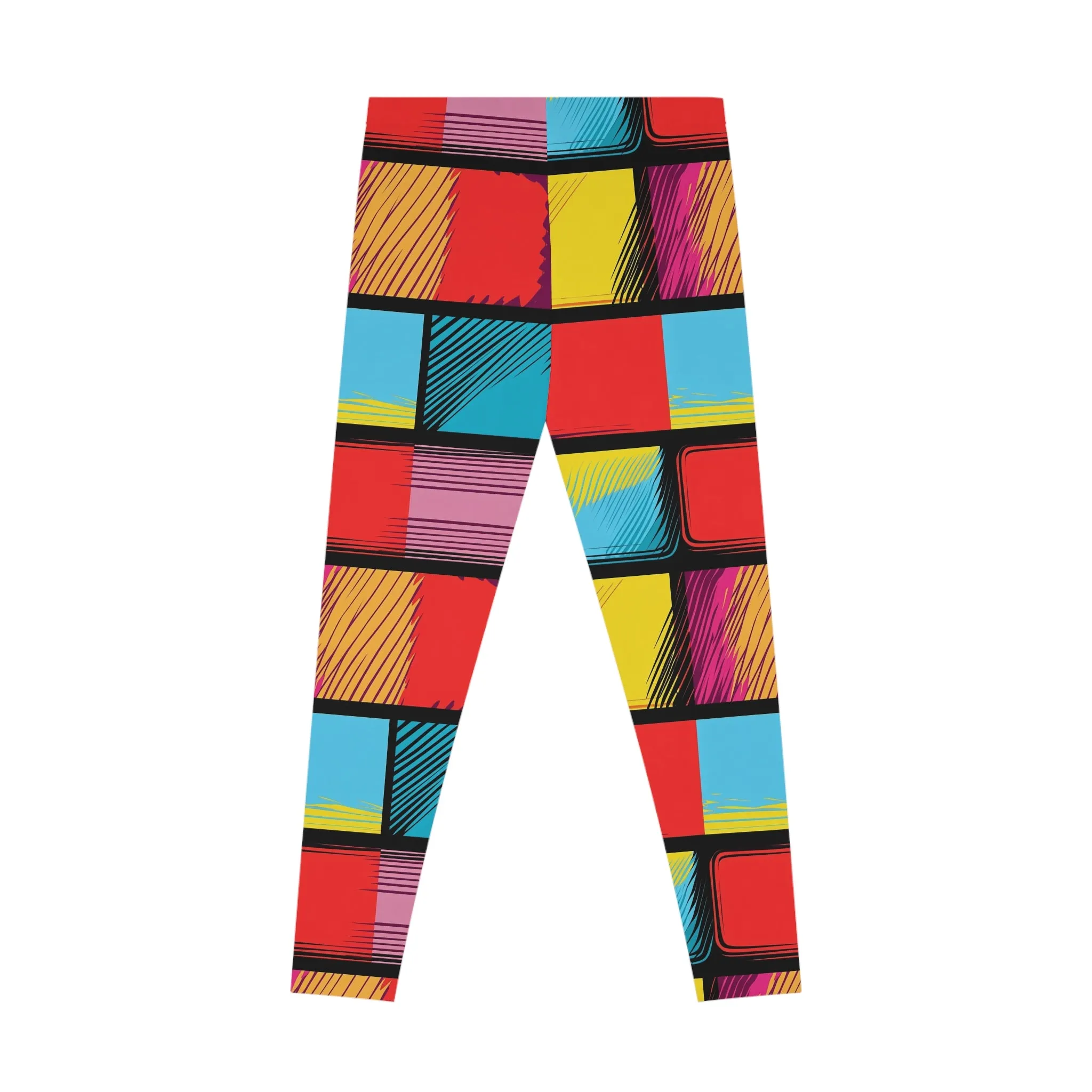 Color Clash Stretchy Leggings for Active Lifestyle & Everyday Comfort