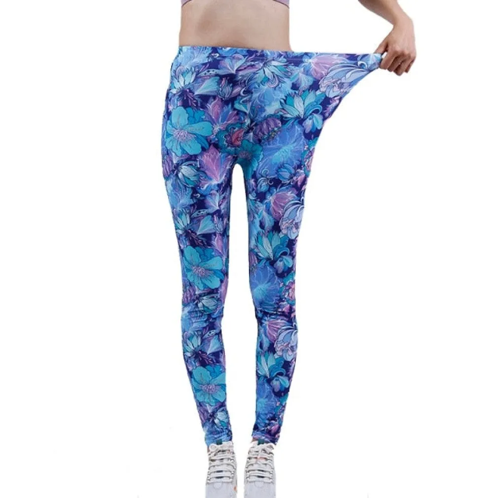 ContiNent 33 Leggings Floral Patterned Print Leggins For Women Leggings Houndstooth Sale Elastic Design Vintage Leggins