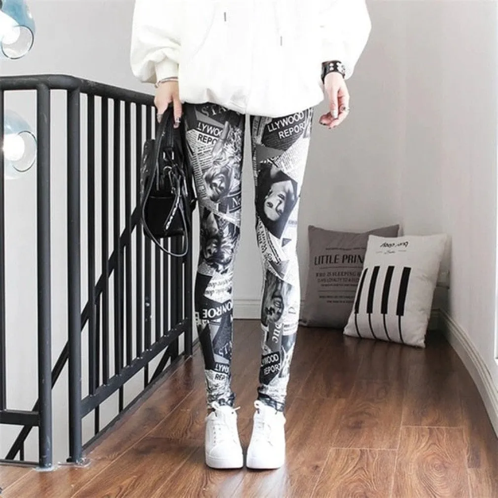 ContiNent 33 Leggings Floral Patterned Print Leggins For Women Leggings Houndstooth Sale Elastic Design Vintage Leggins
