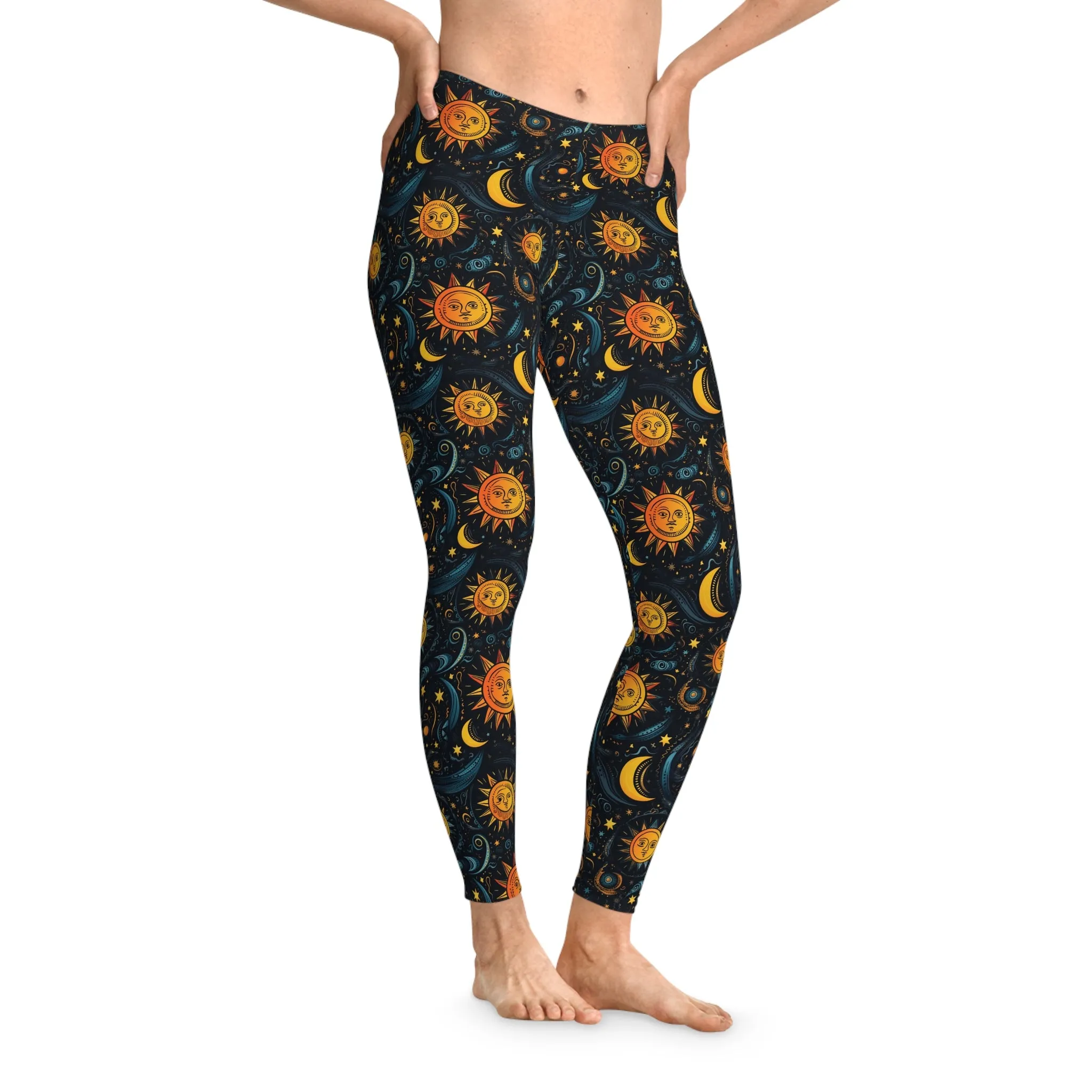 Cosmic Glow Stretchy Leggings - Cosmic Yoga Pants for Freedom and Comfort