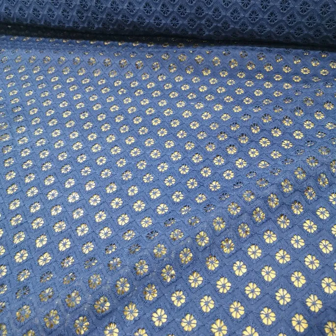 Cotton Embroidered, Navy