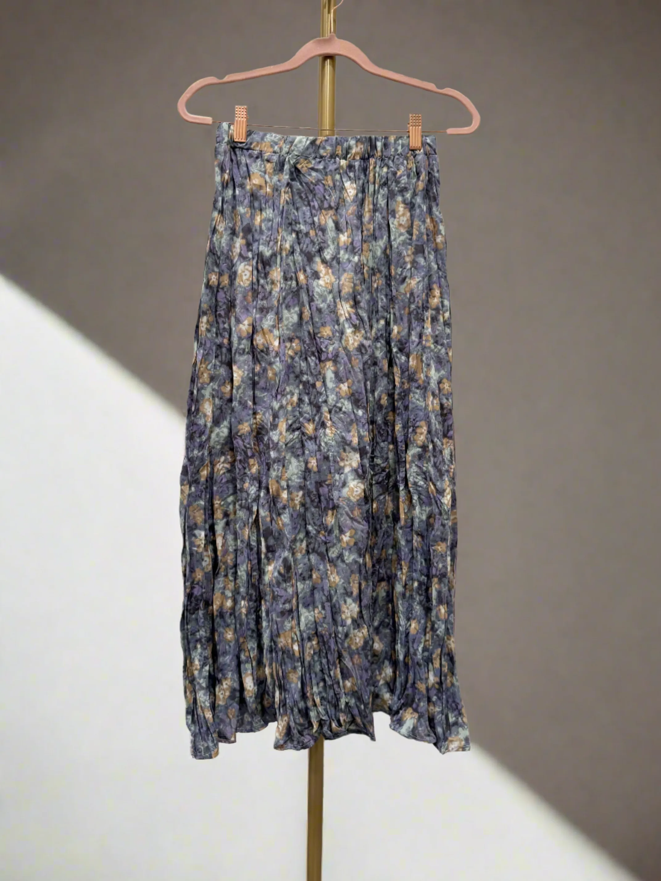 Crinkled Floral Skirt