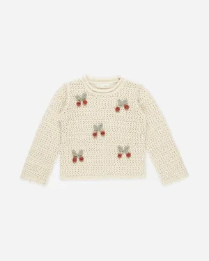 Crochet Knit Pullover || Cherries*
