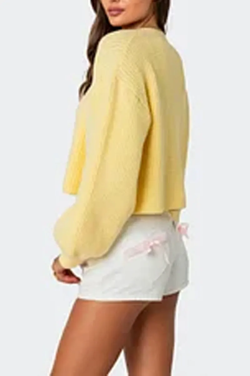 CS3427 Knitted Short Cardigan Outerwear