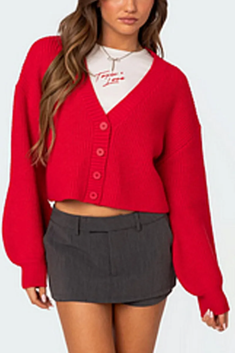CS3427 Knitted Short Cardigan Outerwear