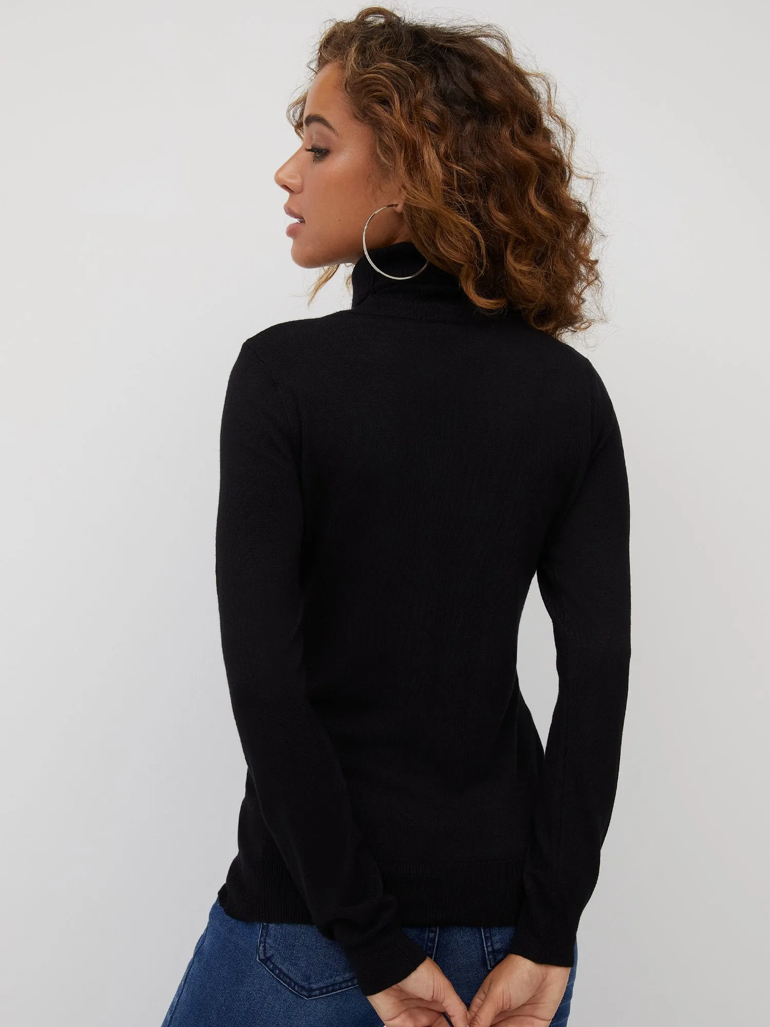 Cut-Out Turtleneck Sweater