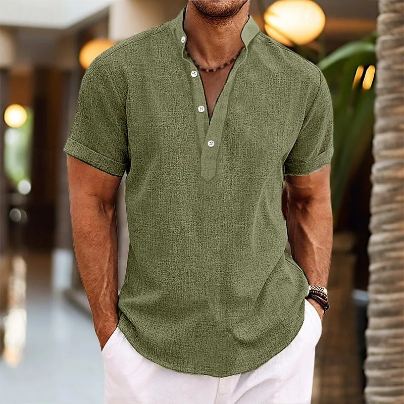 Daan - linen short-sleeve shirt for men