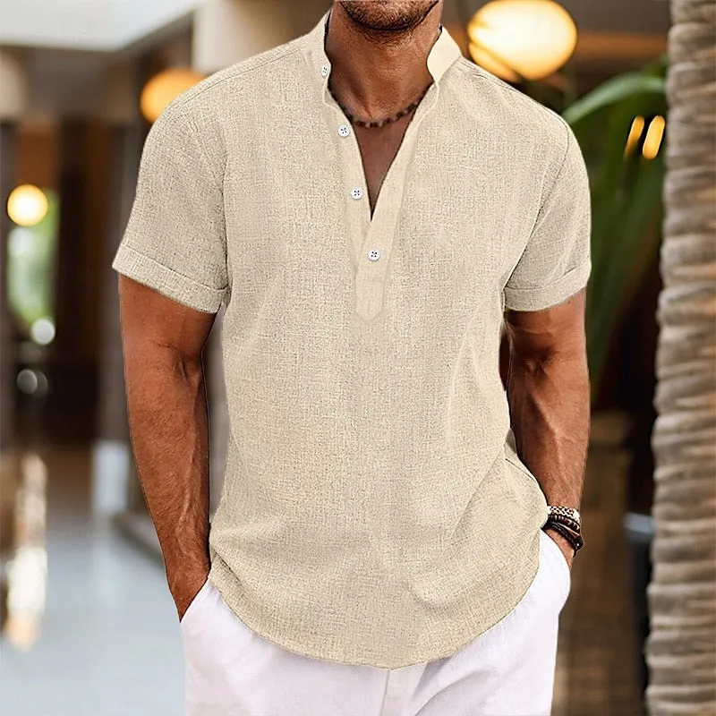 Daan - linen short-sleeve shirt for men