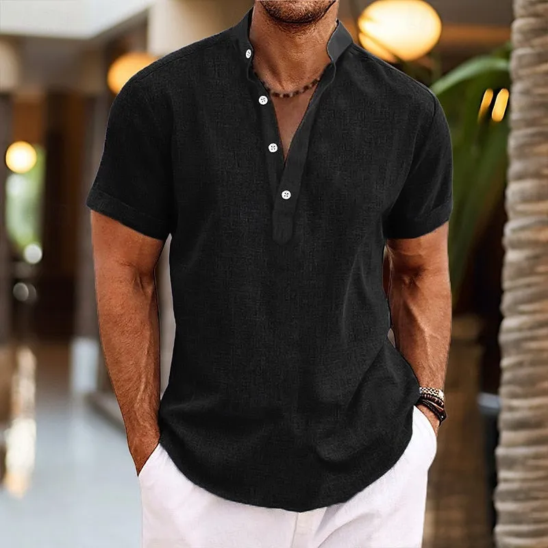 Daan - linen short-sleeve shirt for men