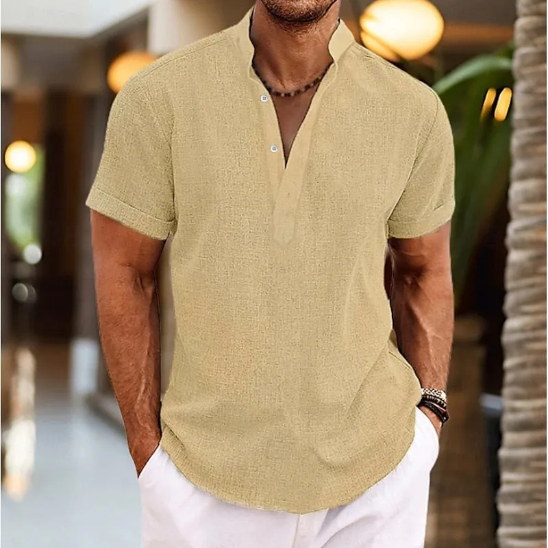 Daan - linen short-sleeve shirt for men