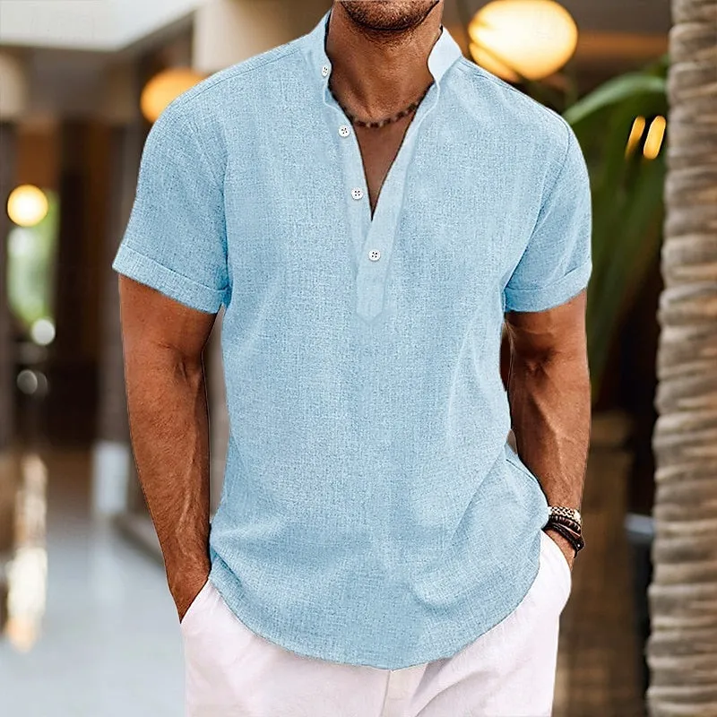Daan - linen short-sleeve shirt for men