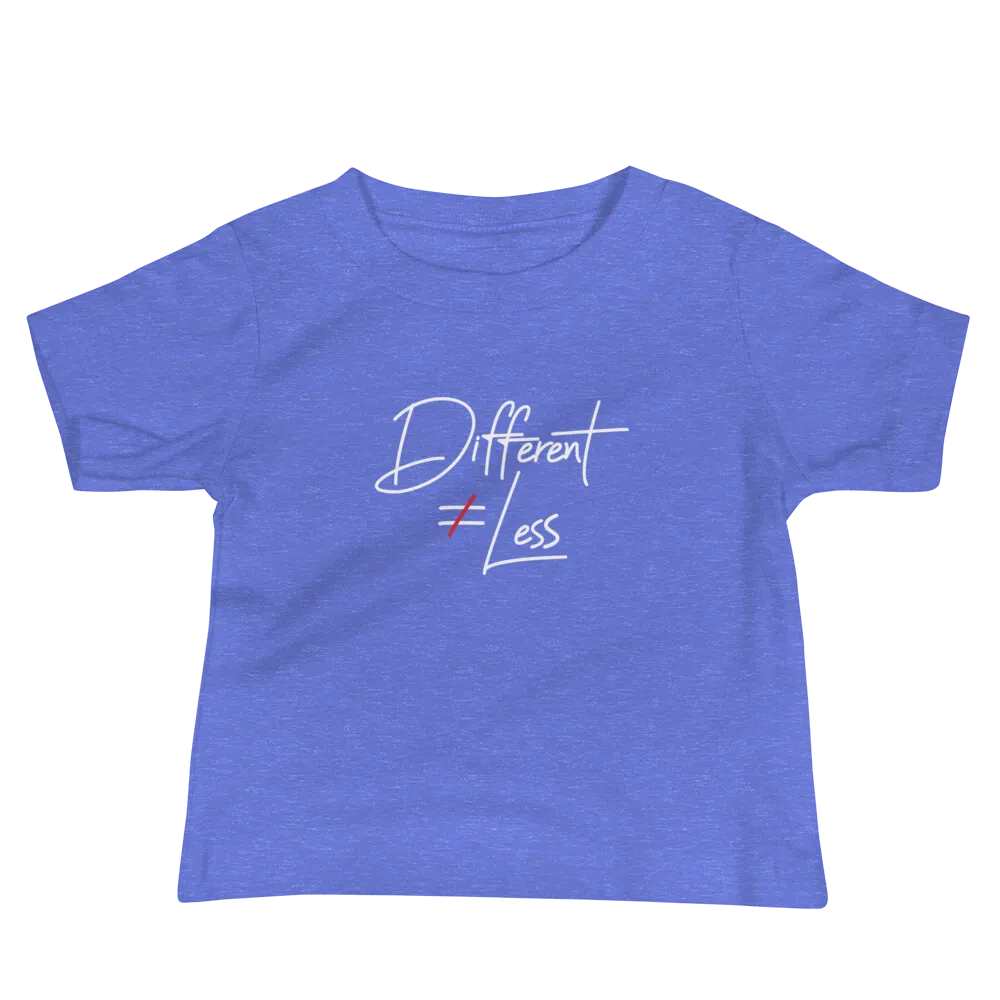 Different Does Not Equal Less (Original Clean Design) Baby Dark Color Shirts