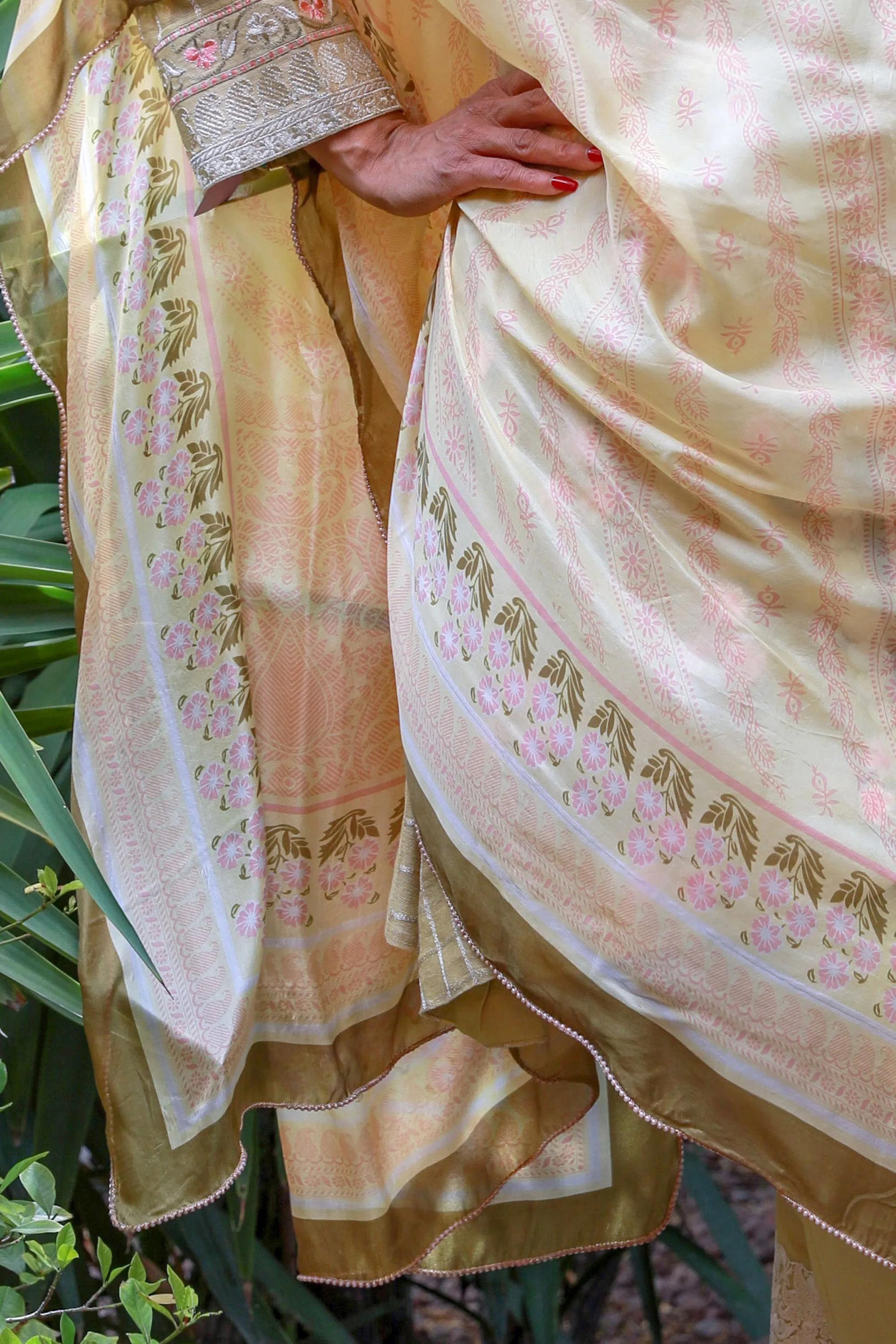 Dijon Yellow Cotton-Net Salwar Kameez Suit