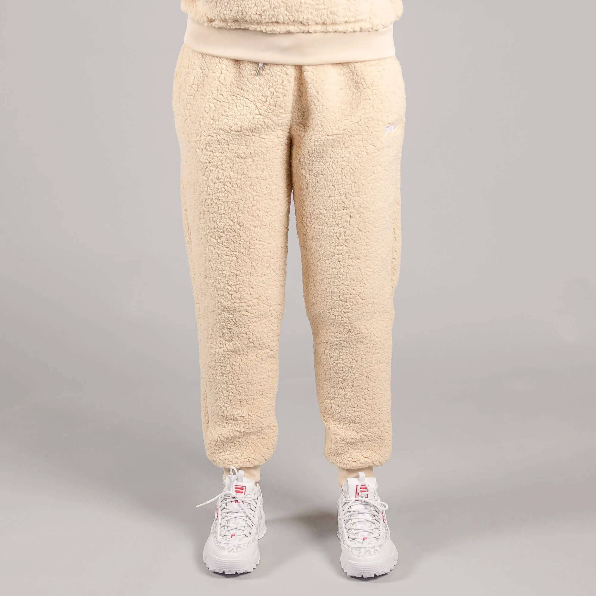 Dámske tepláky Fila YULE sherpa pants bledohnedé