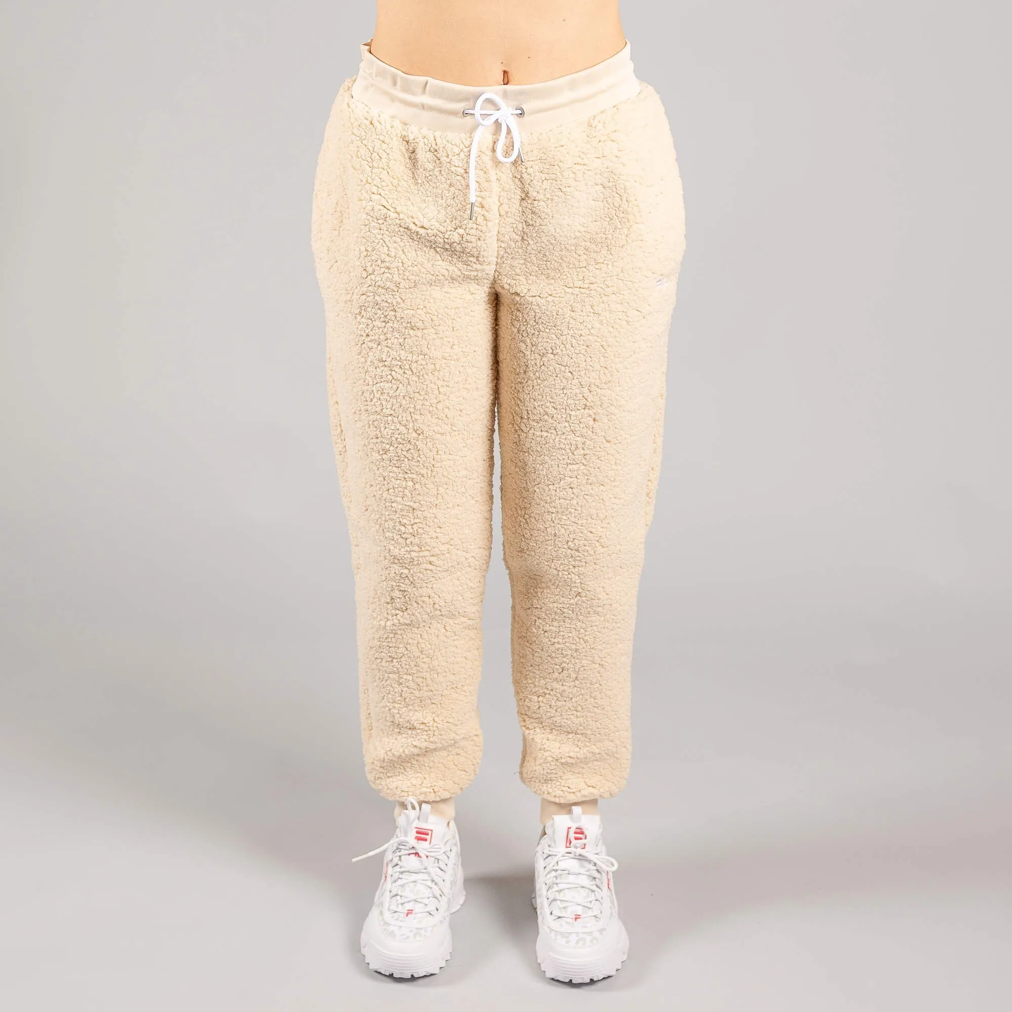 Dámske tepláky Fila YULE sherpa pants bledohnedé