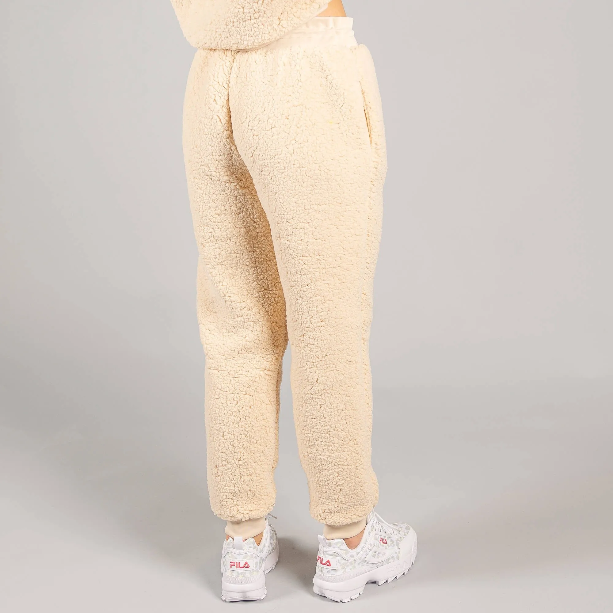 Dámske tepláky Fila YULE sherpa pants bledohnedé