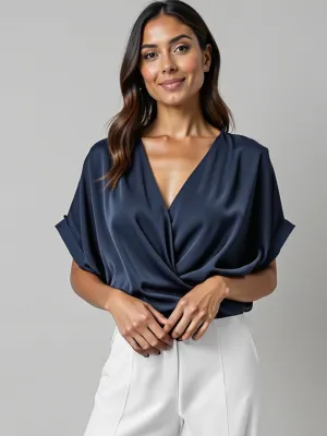 Dolman Sleeve Wrap Bodice Top