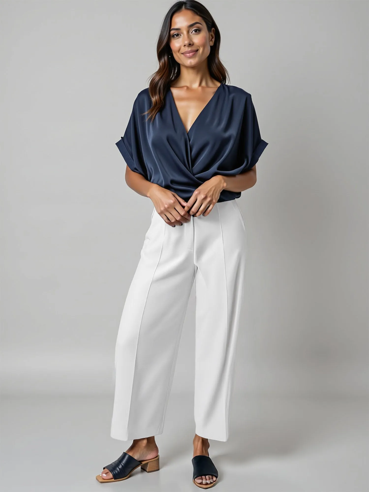 Dolman Sleeve Wrap Bodice Top
