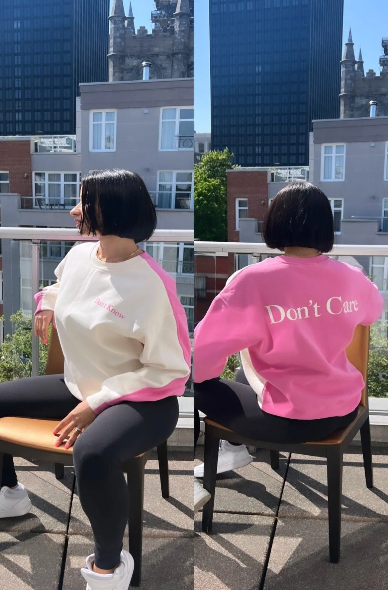 DONT KNOW SWEATSHIRT (CREAM/PINK)
