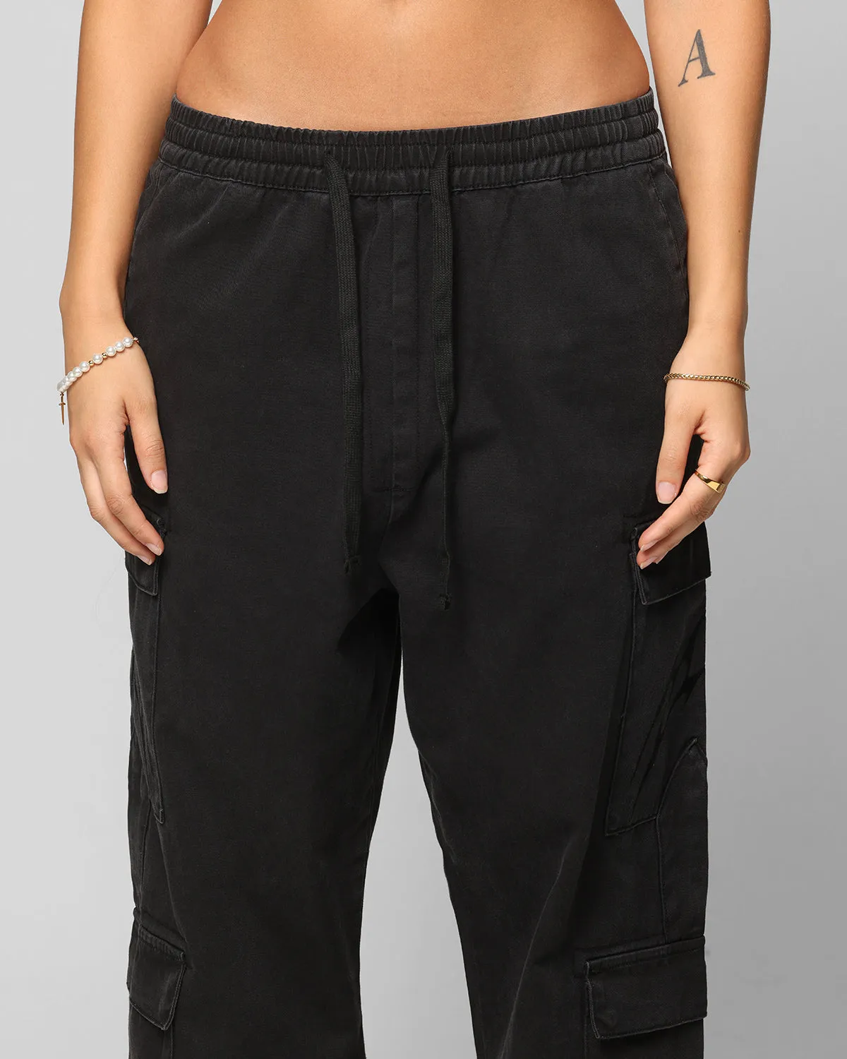 Ed Hardy Electric Cargo Pants Washed Black