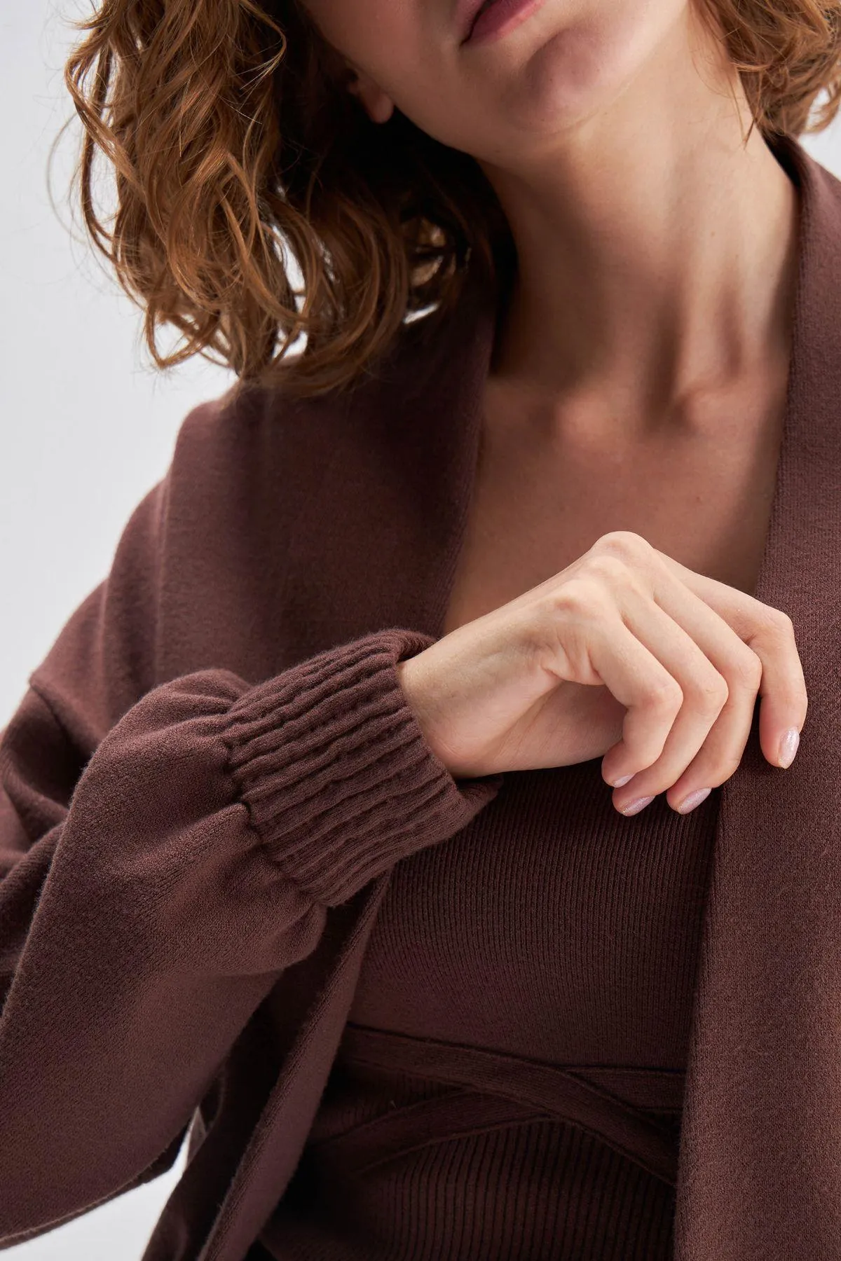 Elastic Detailed Knitwear Jacket