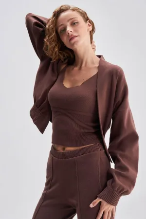Elastic Detailed Knitwear Jacket