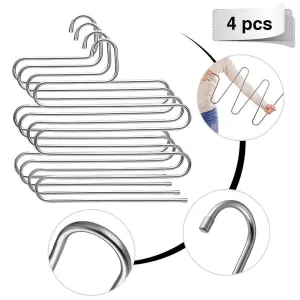 Eleling 5 Layers Pants Clothes Rack S Shape Multi-Purpose Hangers For Trousers Tie Organizer Storage Hanger