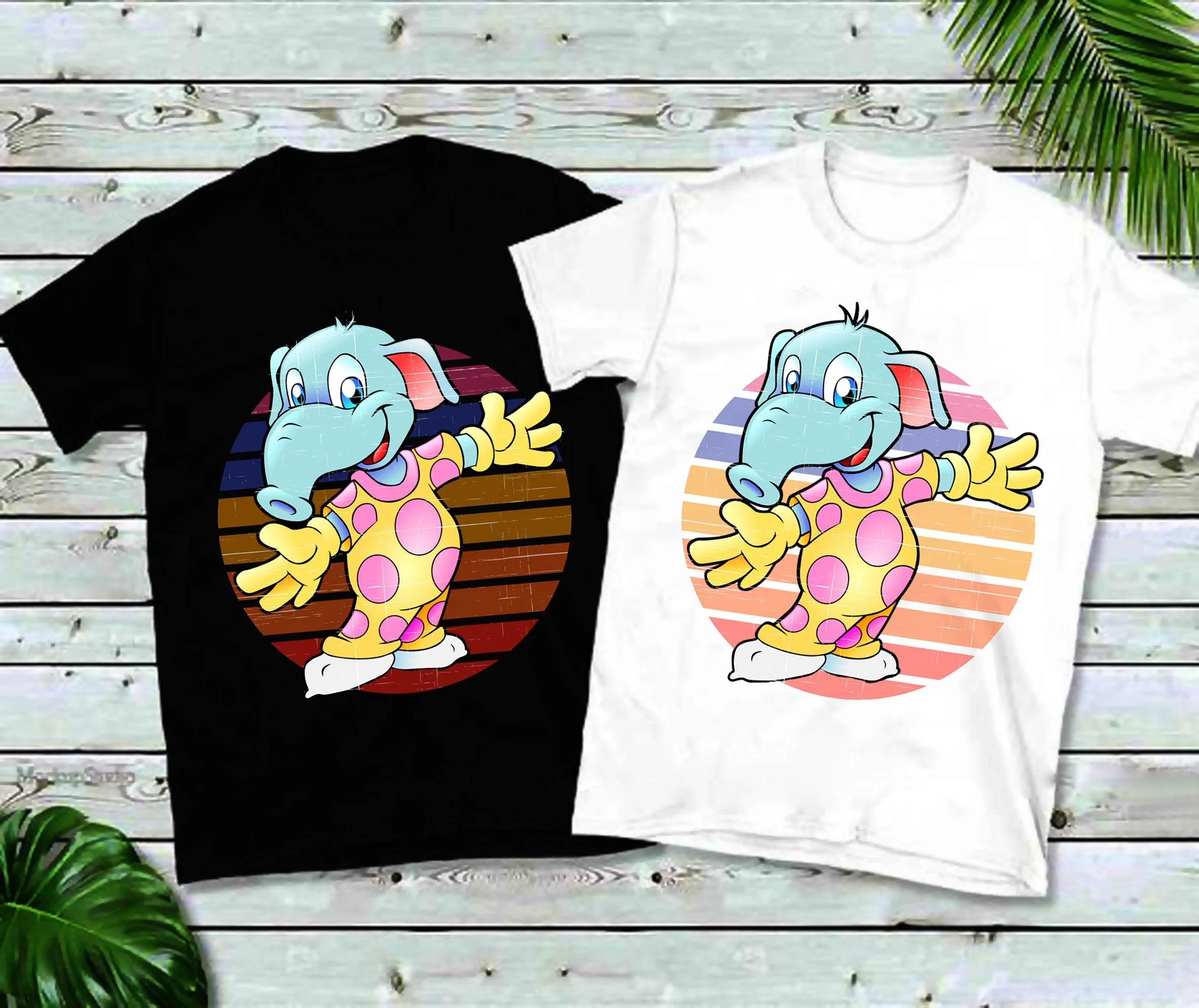 Elephant In Pjs Beach Colors | Kid&#39;s Shirt, Sleepover Party Shirt