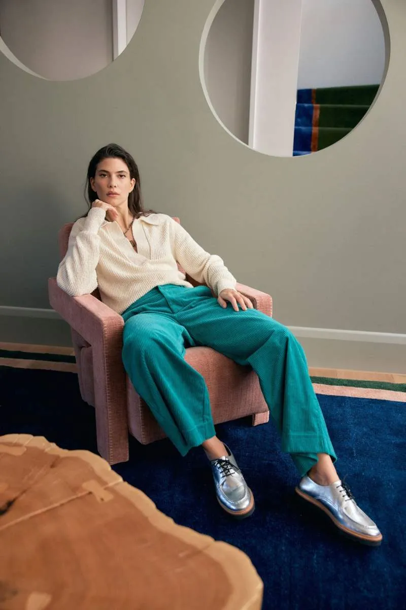 Elk the Label Rhes Cord Pant in Island Green