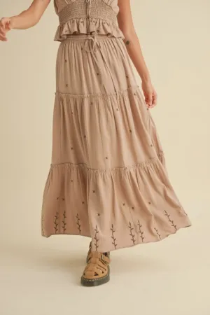 EMDROIDERED TIERED SKIRT