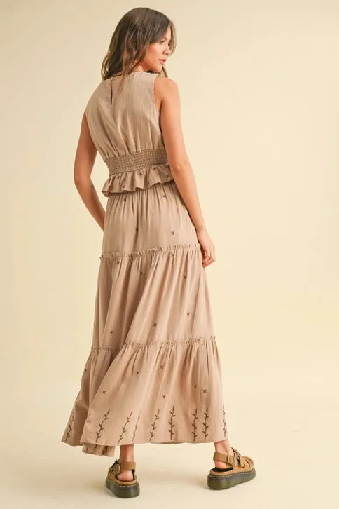 EMDROIDERED TIERED SKIRT