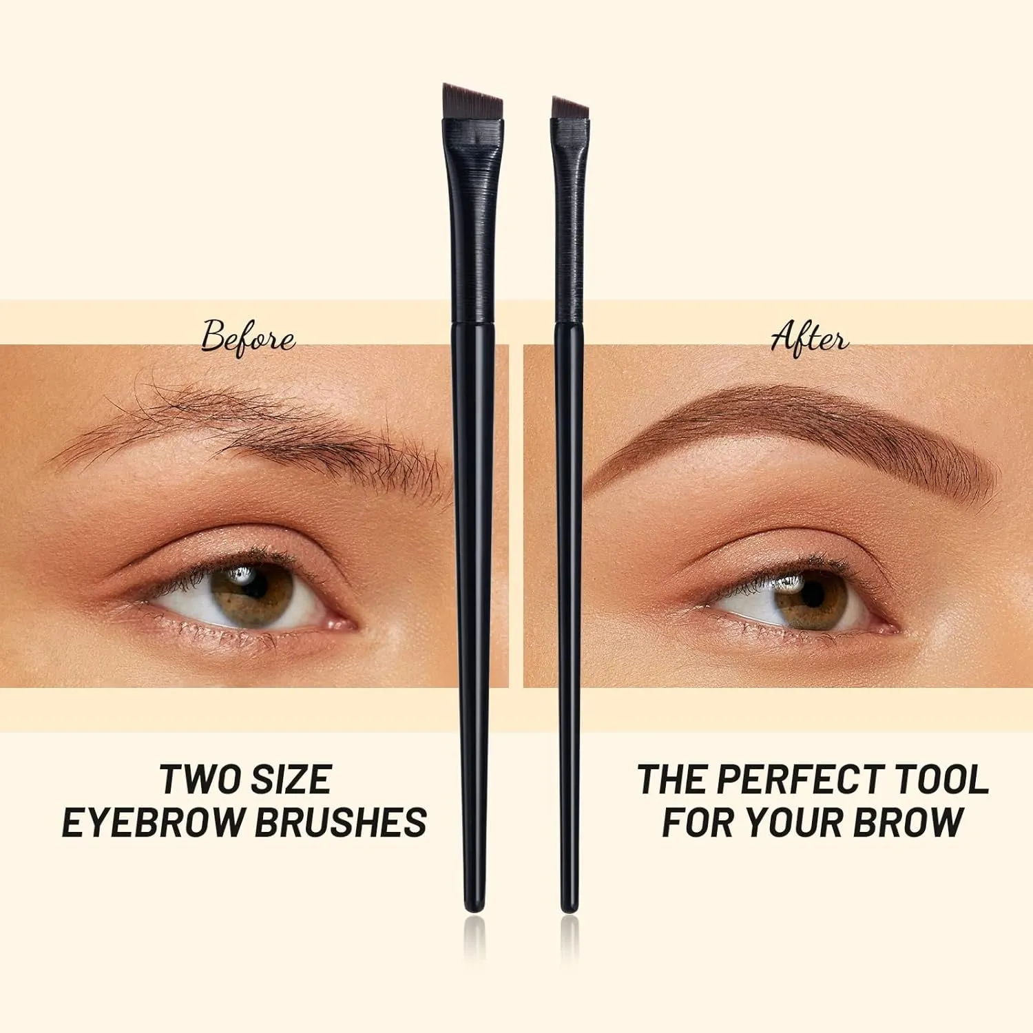 Eyebrow Brush Extra Thin Eyeliber Brush for Concealer, Outlining Eyebrows, Eyelid for Liner，Pack of 2