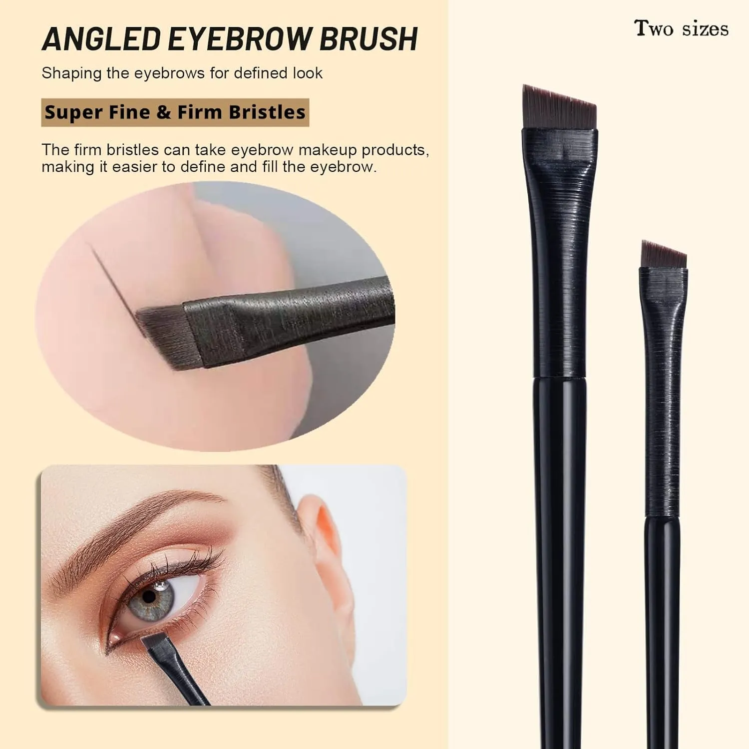 Eyebrow Brush Extra Thin Eyeliber Brush for Concealer, Outlining Eyebrows, Eyelid for Liner，Pack of 2