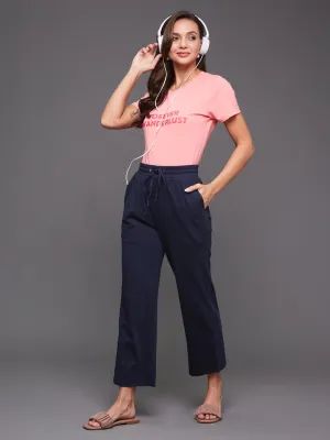 EYELET DRAWSTRING BOTTOM- NAVY