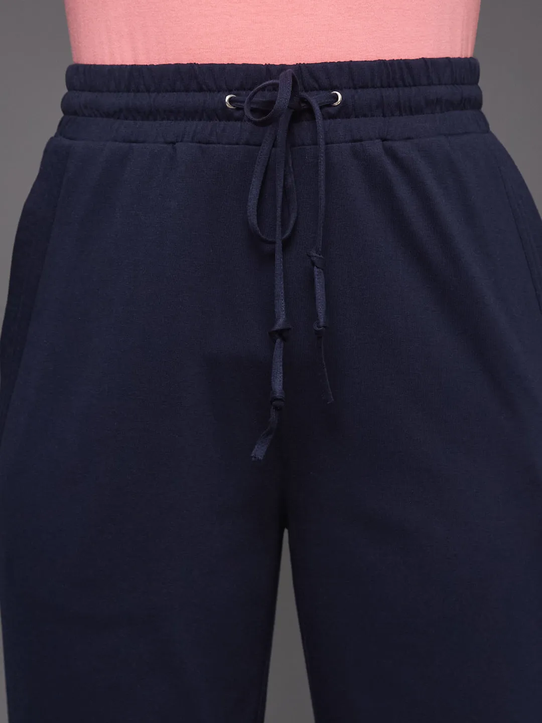 EYELET DRAWSTRING BOTTOM- NAVY